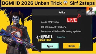 Latest 2026 Bgmi Id unban trick | How to unban bgmi 10years ban Account | Very easy, bgmi 4.1 update