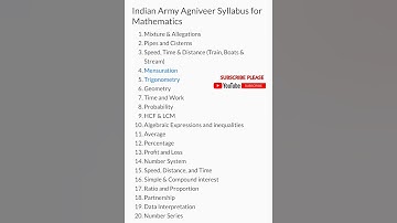 Army Agniveer Math Syllabus 2023 ARMY GD Math Syllabus 2023 #army #maths #shorts