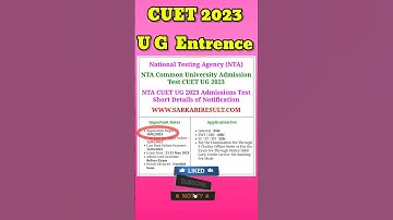 CUET PG 2023 APPLICATION FORM|NTA CUET 2023 Admission Test |Common University Entrance Test 2023 |