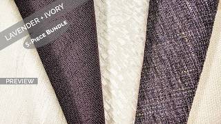 Preview - Dusty Lavender Grape Ivory Fabric Bundle | Mixed Media, Junk Journals, Slow Stitching