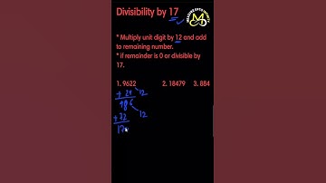 Divisibility by 17 #youtubeshorts #shorts #shortvideo #ytshorts #divisibility #divisibilityrules