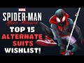 Top 15 Alternate Suits WISHLIST for Marvel's Spider-Man Miles Morales | Playstation 5