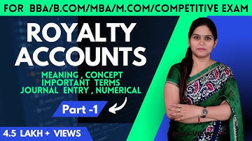 Royalty Account | B.Com 1st Year | Concept | Meaning | Numerical | Financial Accounting  B.Com | BBA
