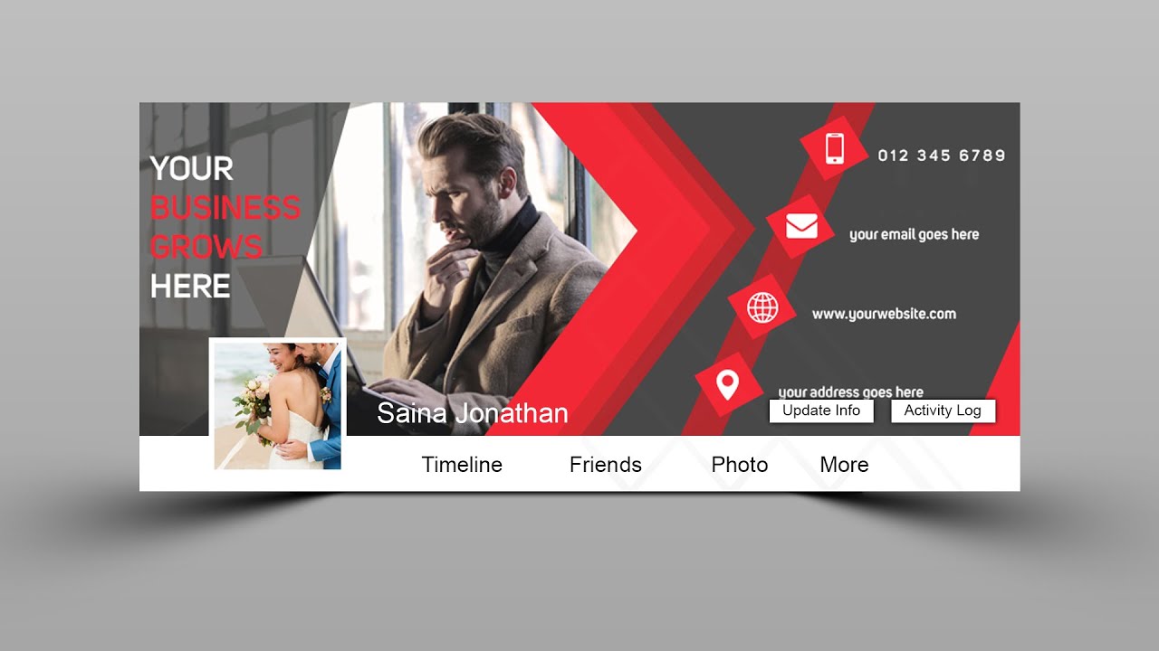 Business Facebook Cover Photo Design in Photoshop CC 202O