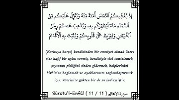 سورة الأنفال | إذ يُغشيكم النُعاسَ أمنةً منهُ وينزلُ عليكم من السماءِ ماءً لِيُطهركم بهِ