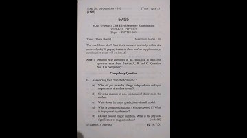 hpu msc 3rd sem question paper of Nuclear Physics[PHYMS-303] held in dec. 2023