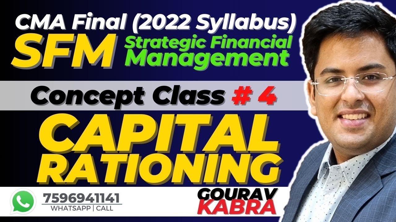 CMA Final - Strategic Financial Management (SFM) | Concept Class - 4 ...