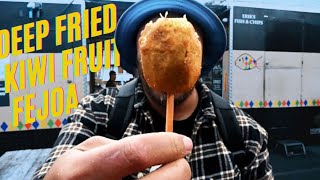 We tried a deep fried Kiwi Fruit and Fejoa: Erik's Fish and Chips Review