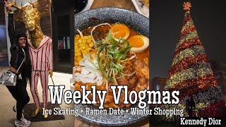 ICE SKATING IN THE CITY + CHRISTMAS LIGHTS + WINTER SHOPPING VLOGMAS PART 2 | Kennedy Dior