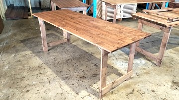 Rustic Timber Folding Trestle Tables