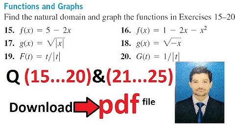 Find domain and sketch the graph of the function||Thomas Calculus Exercise 1.1|| 20 to25 urdu
