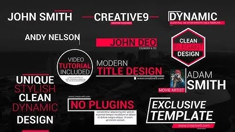 Lower Third Titles After Effects Templates