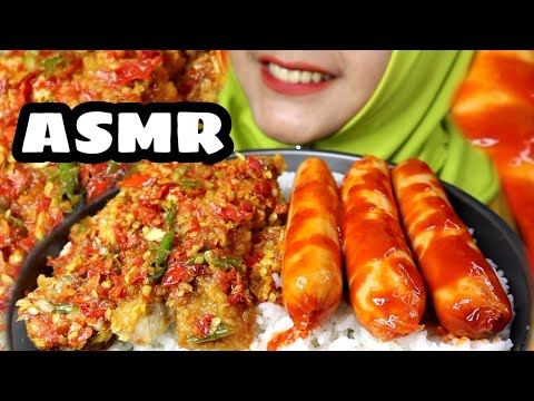 ASMR AYAM GEPREK, TERONG BALADO + MIE GORENG || ASMR INDONESIA || EATING SOUND