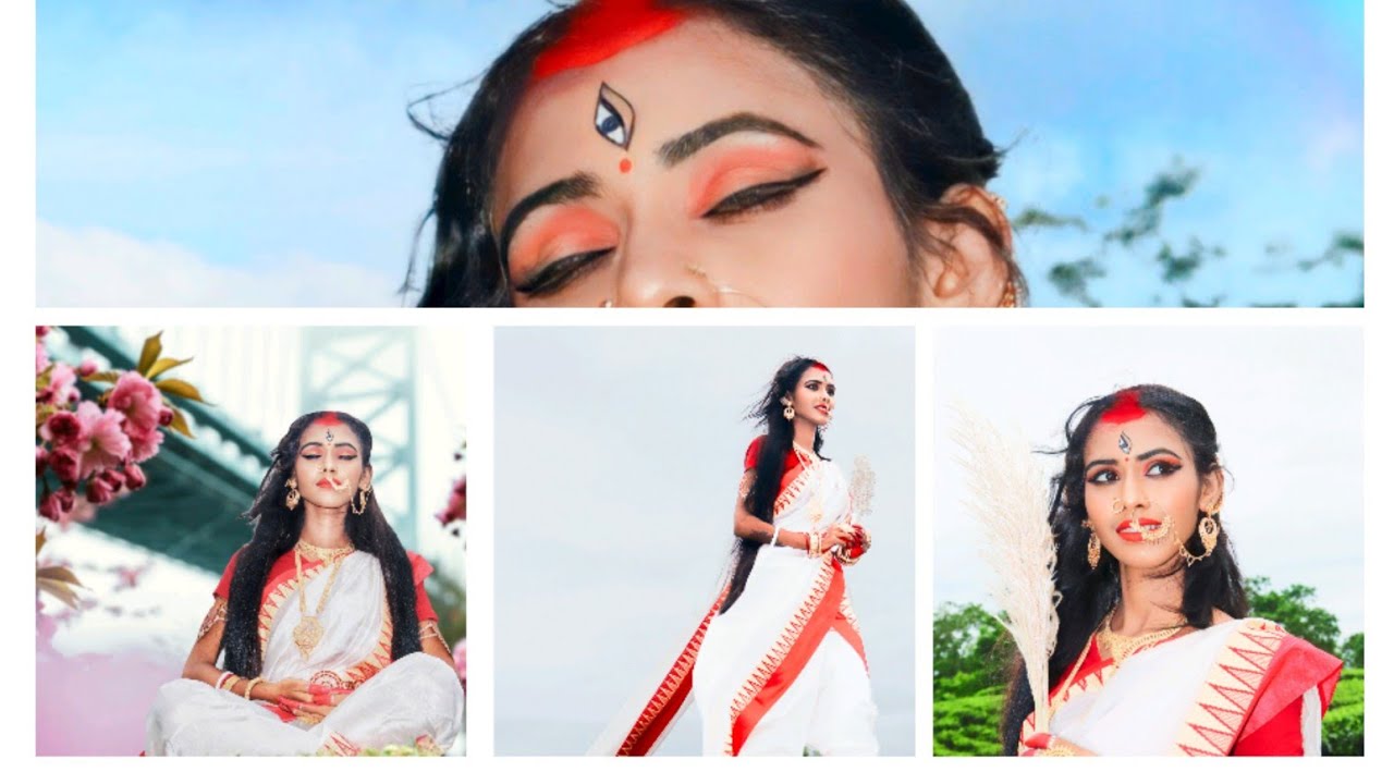 Agomoni Photoshoot/Agomoni photo pos/আগমনী ফটো সুট।মা দূর্গা র আগমনী রূপ। Roshni Makeover Official