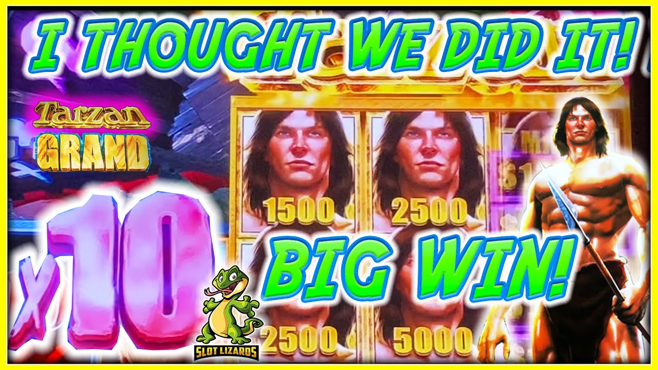 I THOUGHT WE DID IT!!! $5 MAX GRAND FREE GAMES! Tarzan Grand BIG WIN SESSION