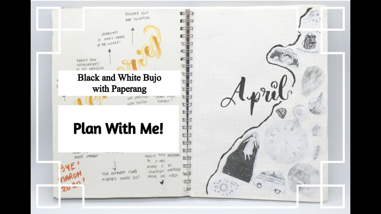 PLAN WITH ME// My Black and White Bujo Using Paperang YouTube