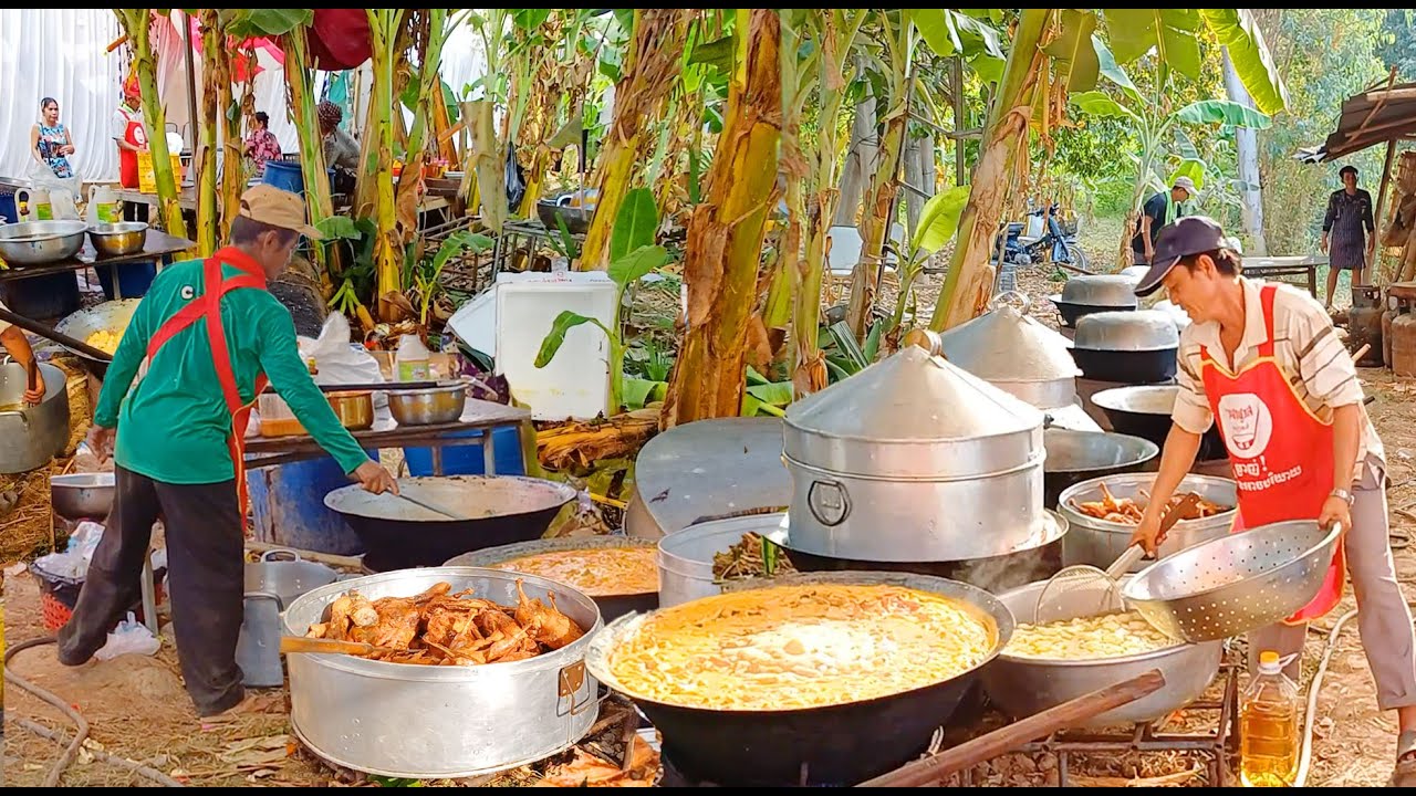 Traditional Cooking Food in Cambodia Countryside, Cooking Various Food for Khmer Wedding, Amazing!