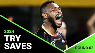 NRL 2024 | The best try saves from Round 2 | Telstra Premiership