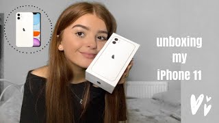 WHITE IPHONE 11 UNBOXING + SET UP