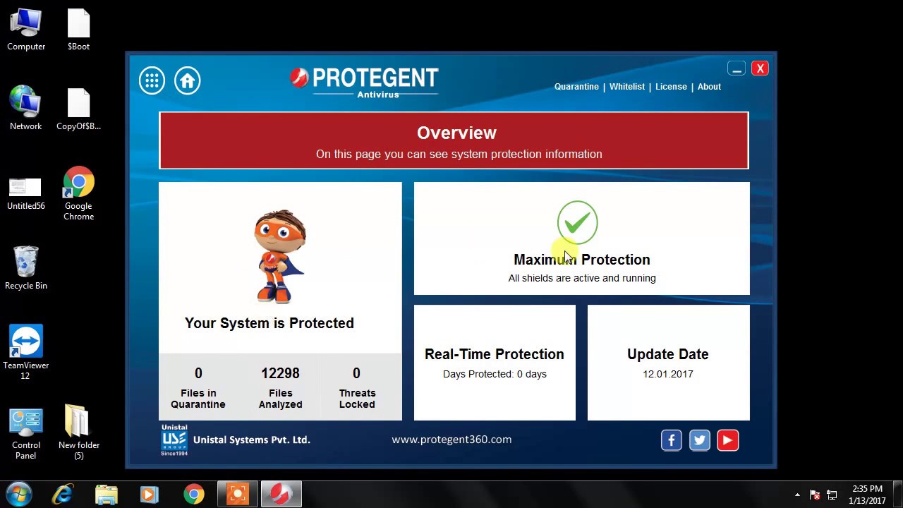 Protegent Antivirus with Data Recovery Software 10 PC/ 1 Yr. (CD