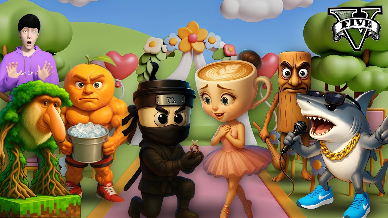 Cappuccino Assassino နဲ့ Ballerina Cappuccina တို့ရဲ့ မင်္ဂလာဆောင် | Brainrots Wedding in GTA V