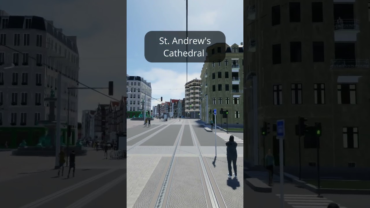 First-person tram ride through the old city #citiesskylines2