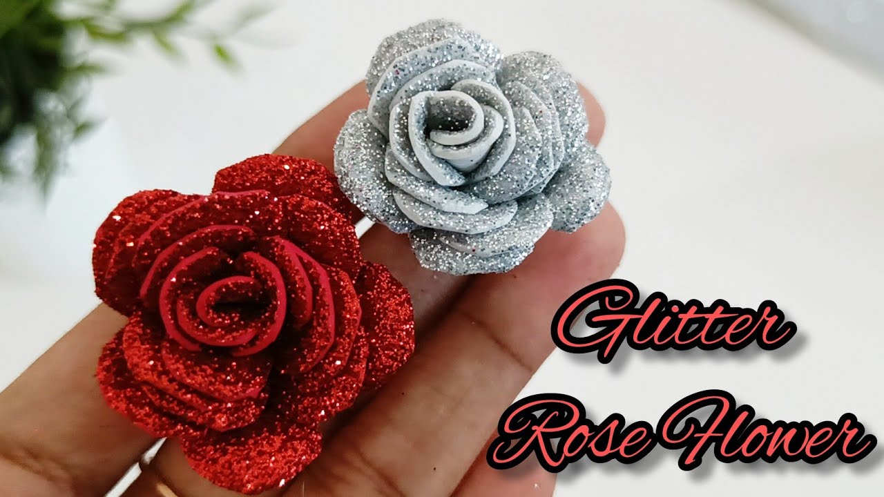 Glitter rose tutorial ✨ #glitterroses #glitterrosetutorial