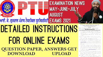 IKG PTU MRSPTU EXAMS MAY JUNE JULY 2021 INSTRUCTIONS NEWS UPDATE TODAY||DETAILED INSTRUCTIONS||