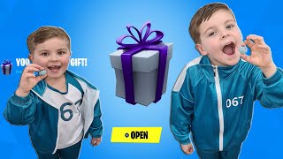 GIFTING My 2 Kids ANYTHING They Want From The Fortnite item Shop After Eating WORLD'S SOUREST SWEET