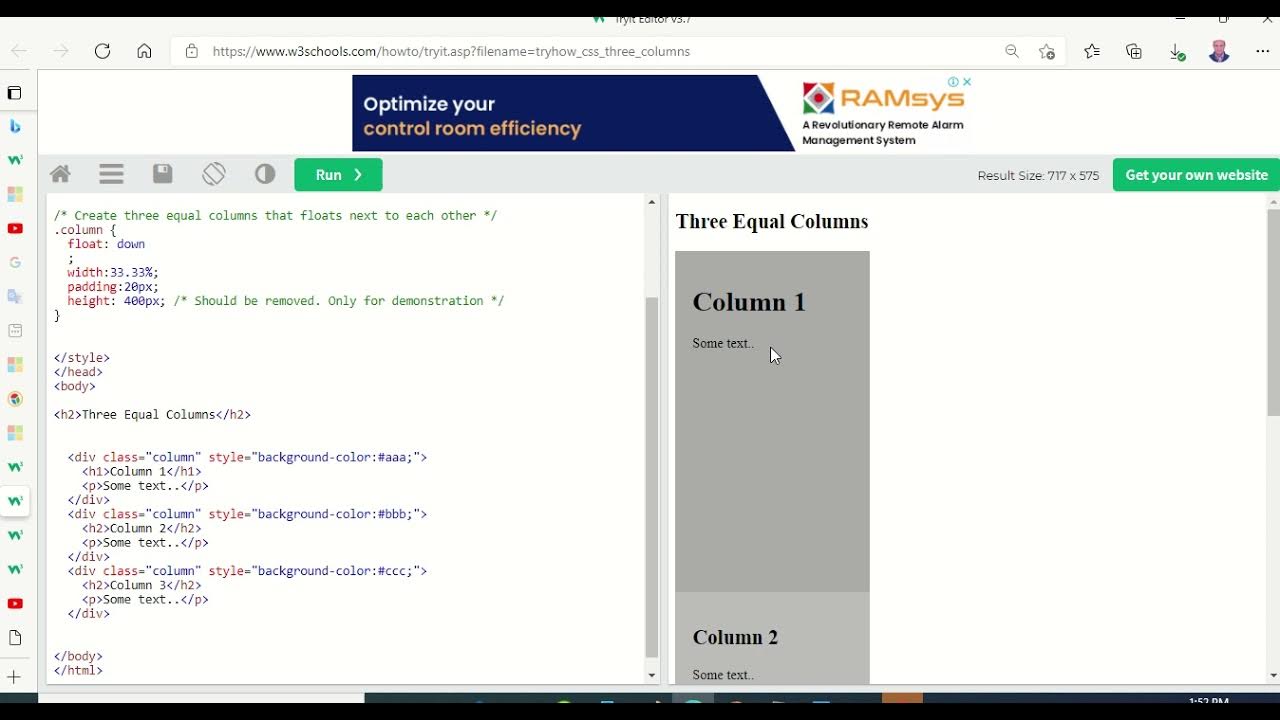 how to use div tag in creating a web page layout in HTML and filling ...