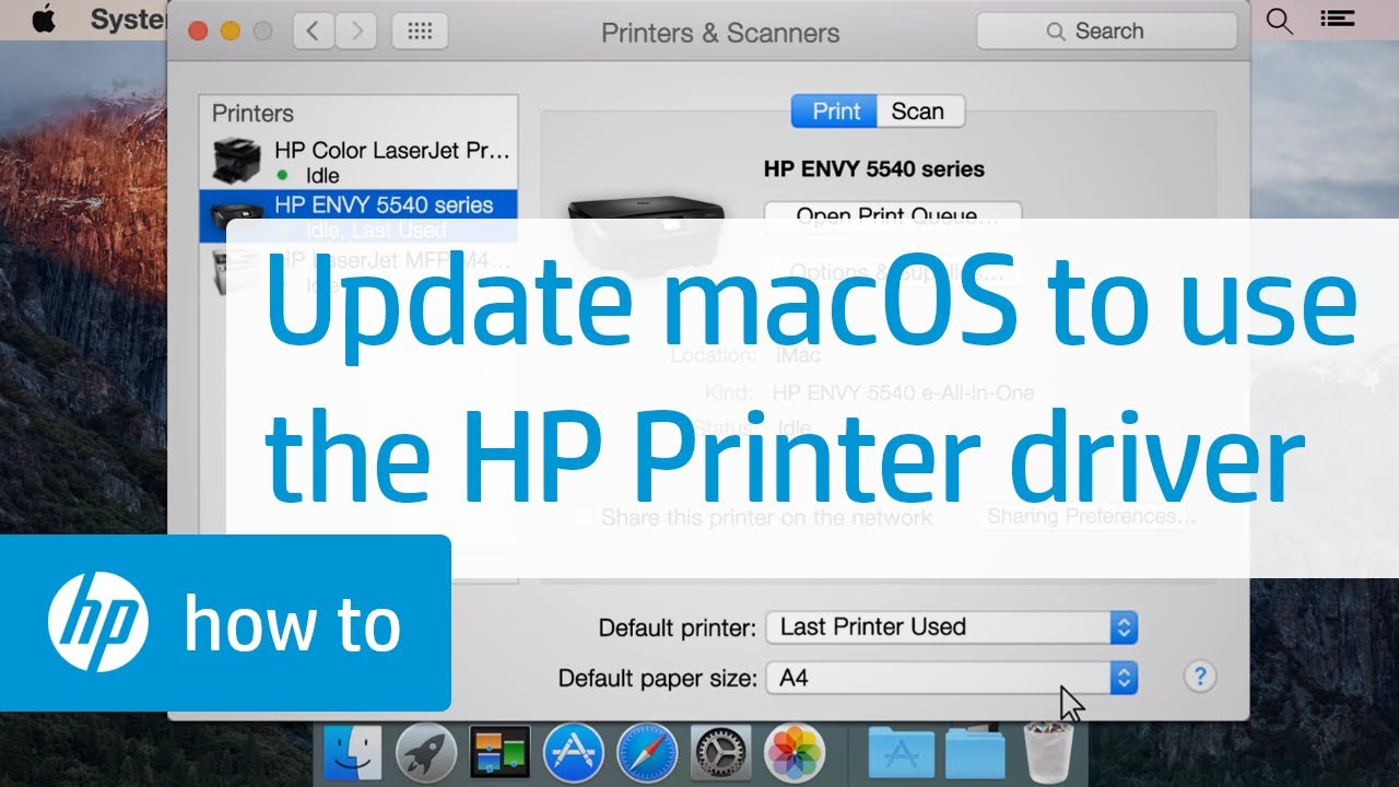 overfladisk National folketælling Allerede Updating Mac OS to Use the HP Printer Driver | HP Printers | HP - YouTube