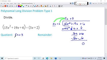 Polynomial Long Division Problem Type 1