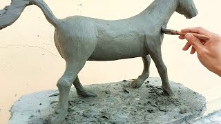 How to sculpt a horse with beautiful cement