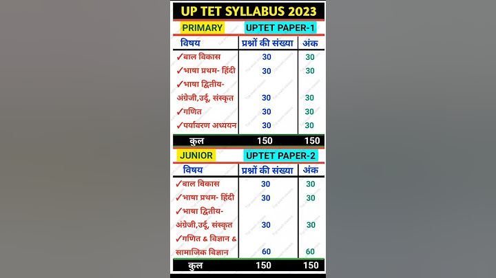 UPTET SYLLABUS 2023 | up tet paper 1 & 2 syllabus | Uptet 2023 syllabus | #uptet #syllabus #shorts