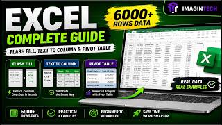 Flash Fill, Text to Column & Pivot Table | 6000+ Rows Data Analysis