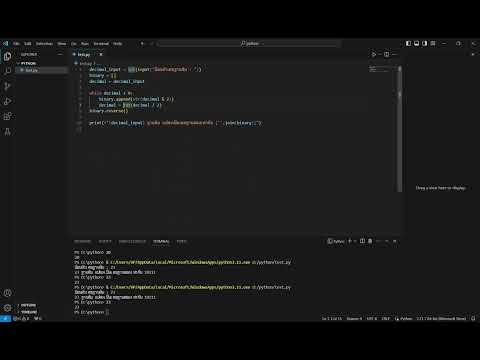แปลงเลขฐาน 10 เป็นเลขฐาน 2 python
