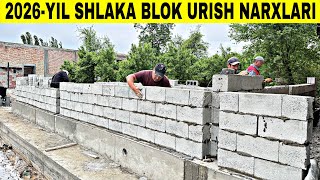 2026 - Yil Shlakablok Urish Narxlari