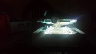 Egg attack Star Wars floating millennium falcon @ night 2016