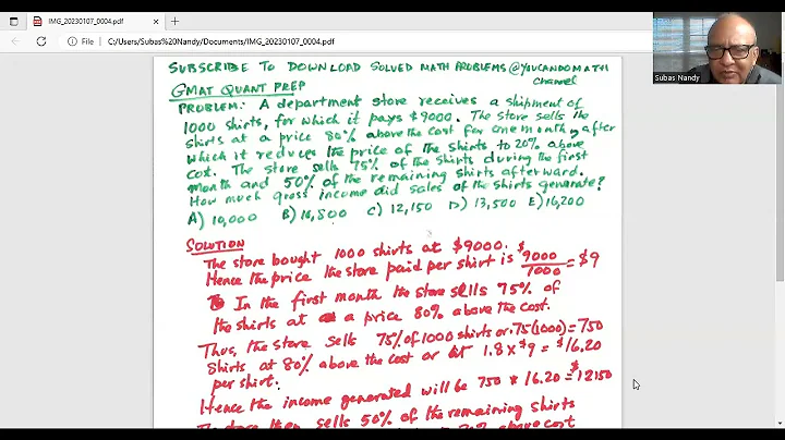 Online GMAT Quant Prep - 14 @eliteacollection​