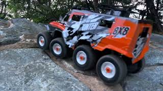 Amphibious 8x8 at beach sand and steep rock part 3 on 2s stock lipo