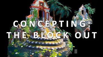 Game Art Stylised Diorama UE4- Flooded Temple #2; The Blockout