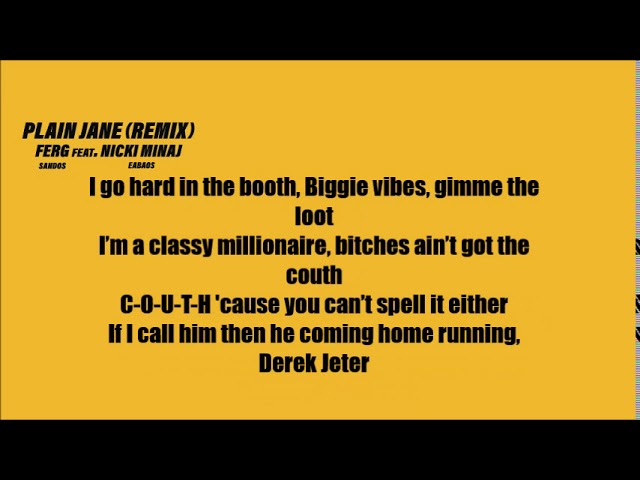 A$AP Ferg - Plain Jane ft. Nicki Minaj (Lyrics) [REMIX] class=