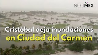 Tormenta Cristóbal deja inundaciones en Ciudad del Carmen