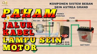 Skema jalur kabel lampu Sein Astrea grand || Kelistrikan sepeda motor 3