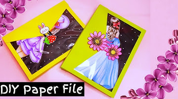 how to make paper file / handmade paper file folder / DIY paper file for school / Easy School crafts