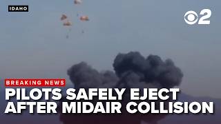 #BREAKING: Pilots safely eject after EA-18 fighter jets collide midair during Mountain Home airshow