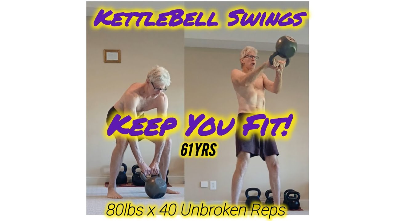 Heavy Kettlebell Swings 80lbs For Longevity Strength & Cardio 