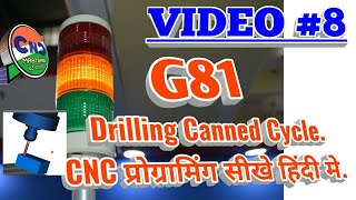 VIDEO #8 G81- Drilling Canned Cycle for Drilling Applications. CNC PROGRAMMING IN HINDI and english