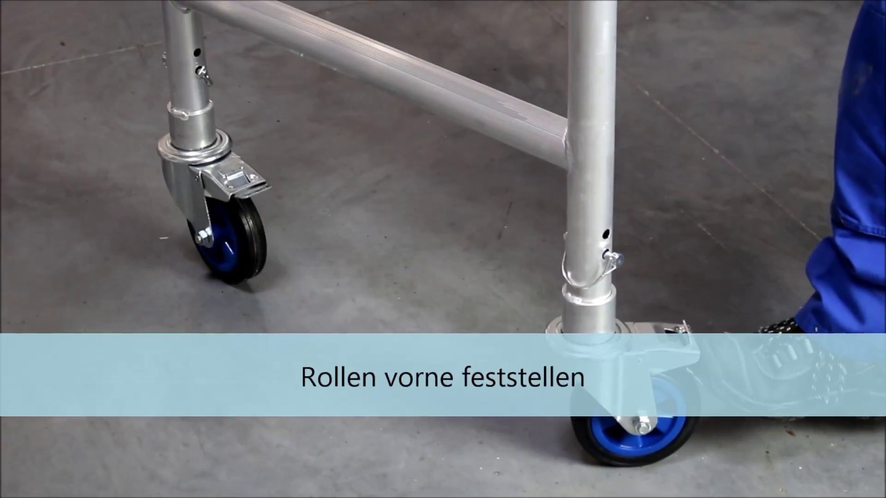 Aufbau eines ASC "A-Line Profi 75" Zimmerfahrgerüst, Rollgerüst