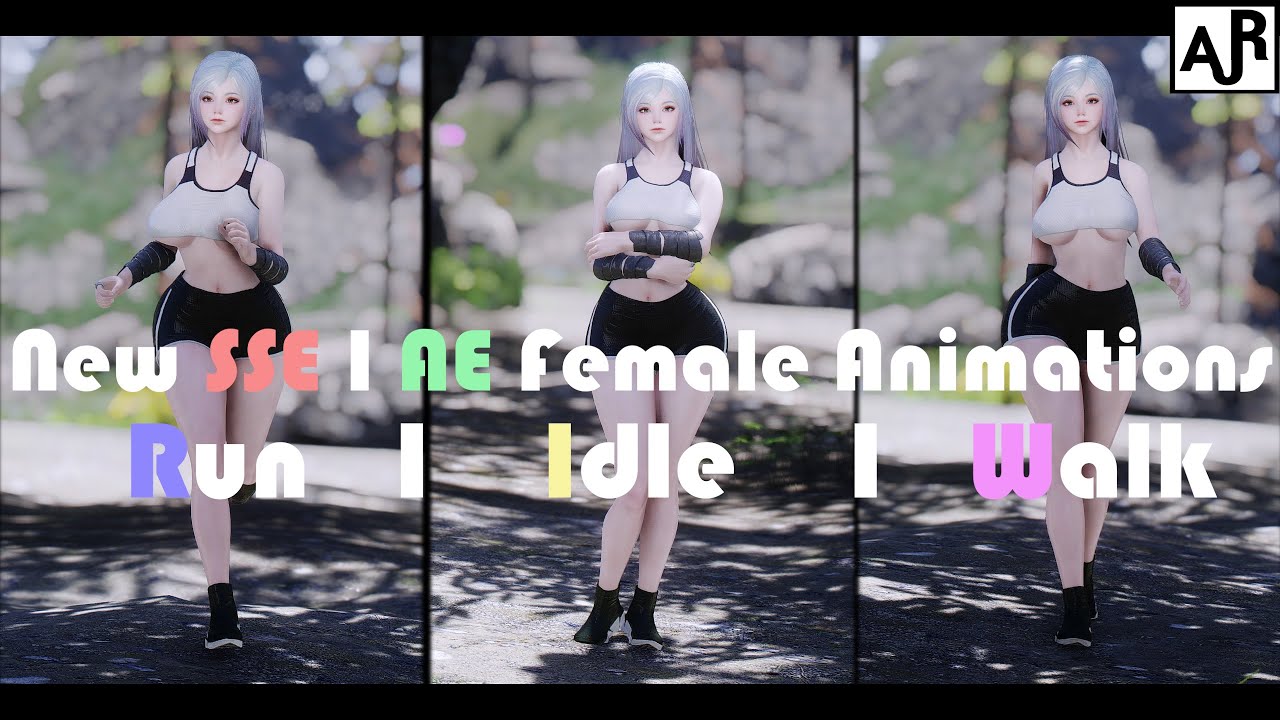 SKYRIM MOD I New SSE I AE Female Animations Walk I Run I Idle